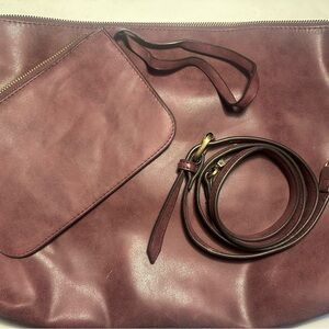 Joy Susan Elegant VEGAN LEATHER Plum Women's Bag Set